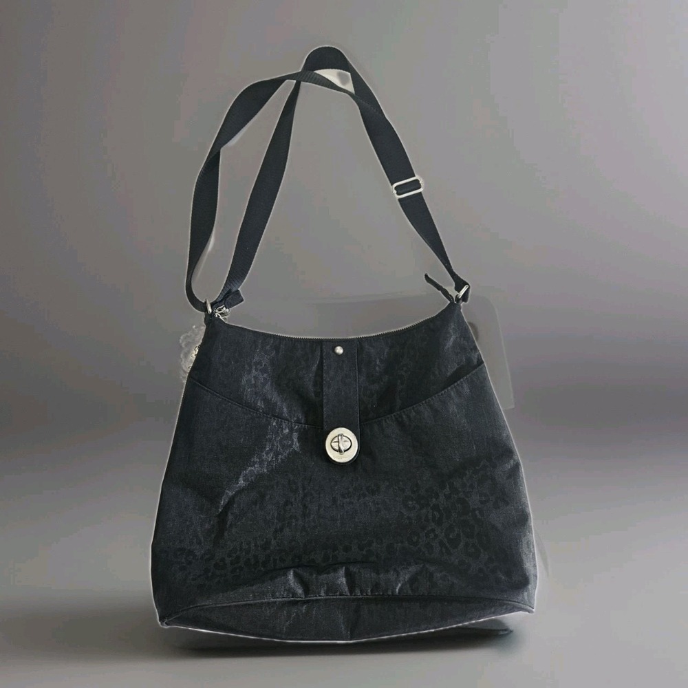 Baggallini CharcoalCrossbody Shoulder Travel Organizer Large Hobo Bag "Helsinki"